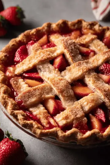 Brown Butter Strawberry Peach Pie