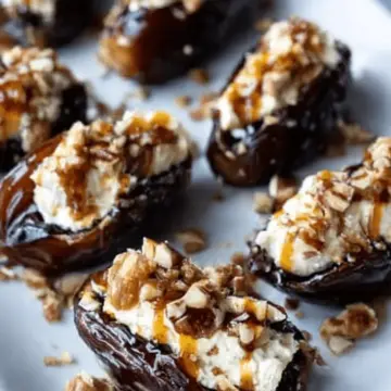 Mascarpone Stuffed Dates with Maple Drizzle