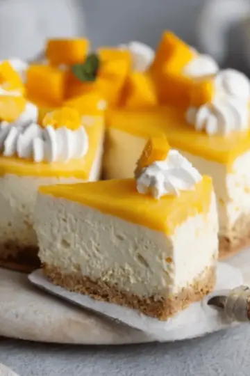 No Bake Mango Ice Cream Cheesecake