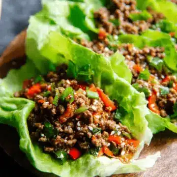 Asian-Style Ground Beef Lettuce Wraps