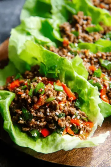 Asian-Style Ground Beef Lettuce Wraps