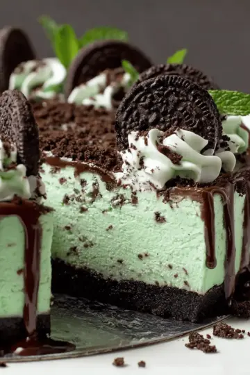 Easy No Bake Oreo Mint Cheesecake