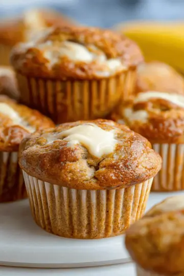 Cream Cheese-Filled Banana Bread Muffins