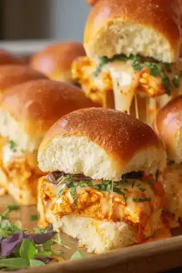 Sheet Pan Buffalo Chicken Sliders