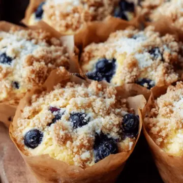 Bakery Style Lemon Blueberry Streusel Muffins