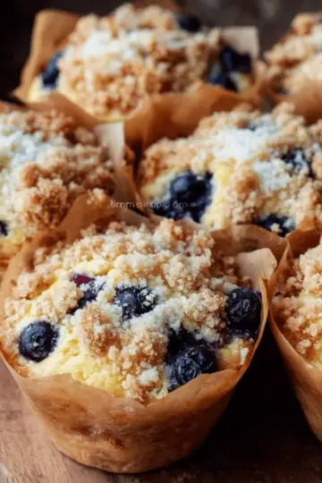 Bakery Style Lemon Blueberry Streusel Muffins