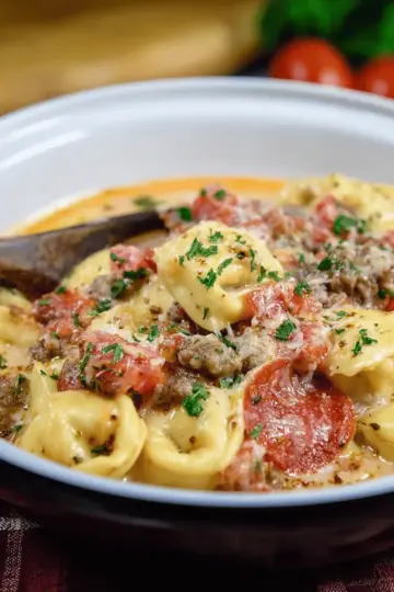 crock pot cheese tortellini and sausage