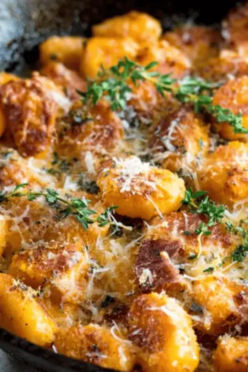 Baked Pumpkin Gnocchi with Thyme and Parmesan