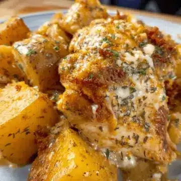 Crockpot Garlic Parmesan Chicken and Potatoes