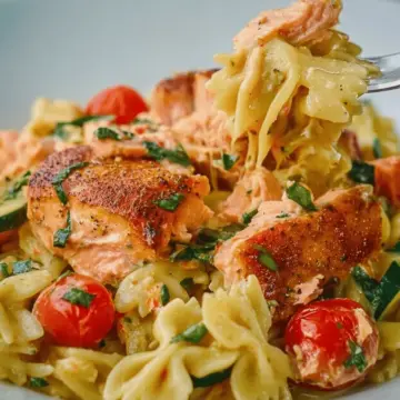 Healthy & Creamy Tuscan Salmon Pasta