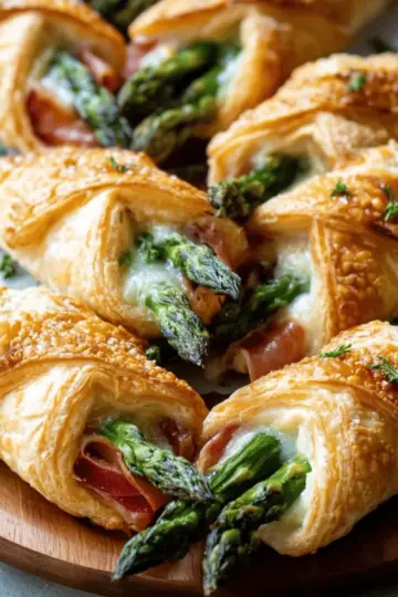 Prosciutto Asparagus Puff Pastry Bundles