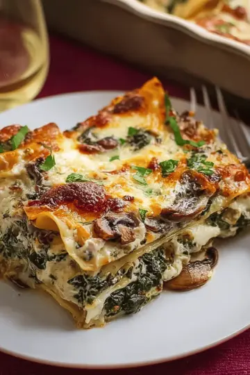 Ultra-Creamy Spinach and Mushroom Lasagna Recipe