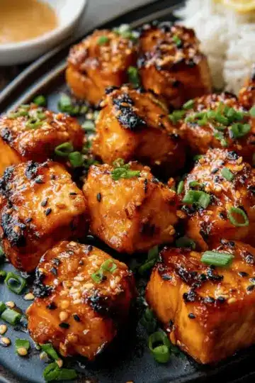 Air Fryer Bang Bang Salmon Bites