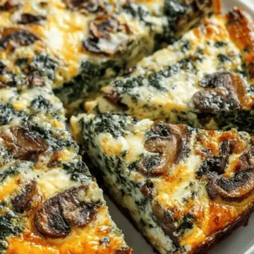 Spinach and Mushroom Crustless Quiche