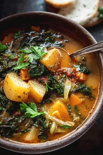 Smoky Potato and Kale Soup.