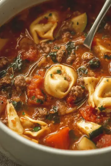 Italian Sausage Soup with Tortellini