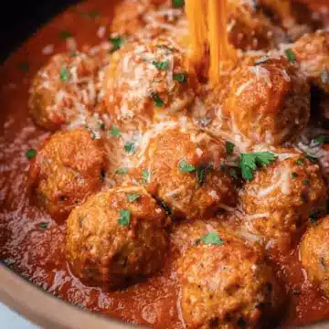 Slow Cooker Chicken Parmesan Meatballs