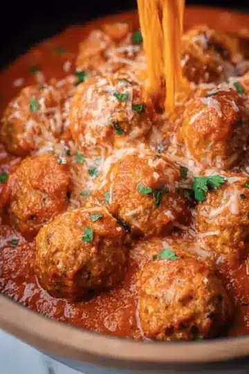 Slow Cooker Chicken Parmesan Meatballs
