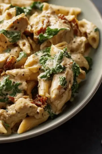 Slow-Cooker Creamy Tuscan Chicken Pasta