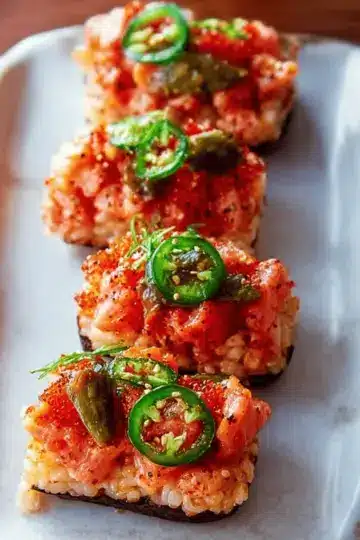 Crispy Rice with Spicy Salmon