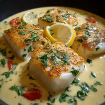 Baked Cod in Coconut Lemon Cream Sauce