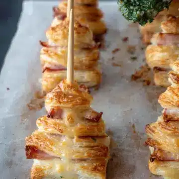Ham and Cheese Puff Pastry Christmas Trees
