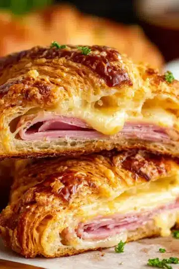 Baked Ham and Cheese Croissants