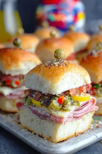 Mini Muffuletta Sandwiches
