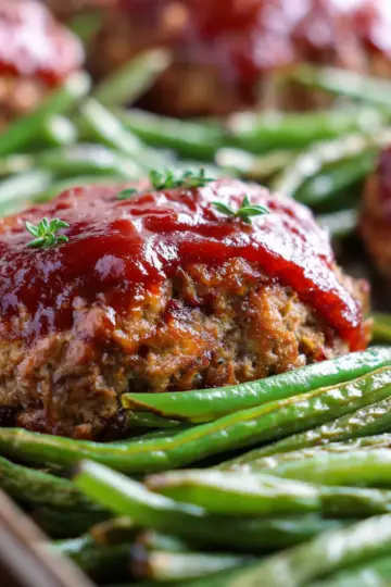 Sheet Pan Meatloaf and Green Beans Recipe