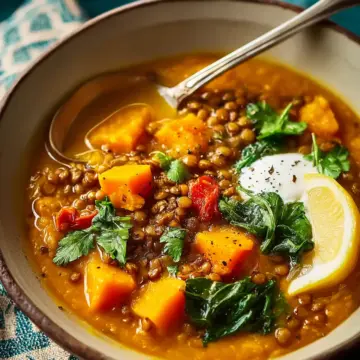 This High-Protein Butternut Squash & Lentil Soup Is a Cozy Winter Dinner