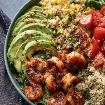 Avocado Shrimp Quinoa Bowl