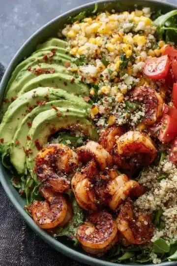 Avocado Shrimp Quinoa Bowl