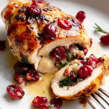 Cranberry Brie Stuffed Chicken Breasts