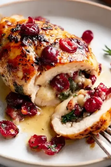 Cranberry Brie Stuffed Chicken Breasts