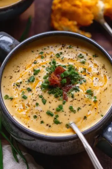 Hearty Cheddar Garlic Herb Potato Soup