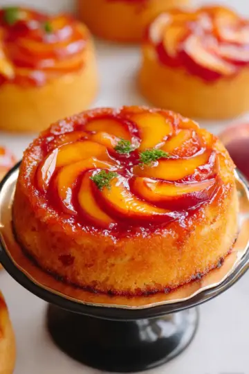 Peach Upside Down Mini Cakes (Cupcakes)