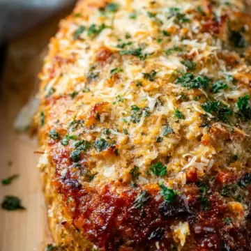 Garlic Parmesan Chicken Meatloaf