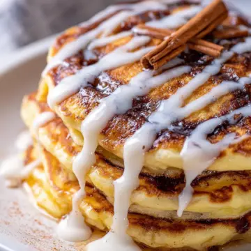 Cinnamon Roll Pancakes (So Fluffy!)