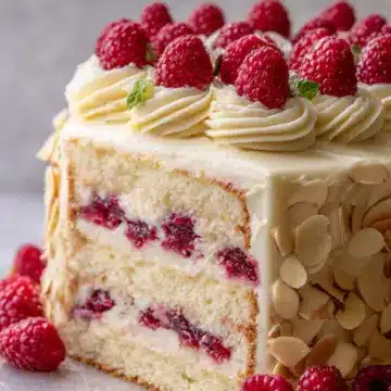 White Chocolate Raspberry Cake with White Chocolate Buttercream
