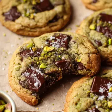 Salted Pistachio Chocolate Chunk Cookies