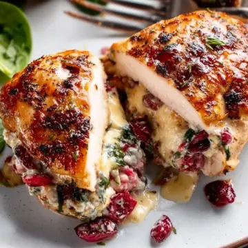 Cranberry Brie Stuffed Chicken Breasts