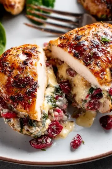 Cranberry Brie Stuffed Chicken Breasts