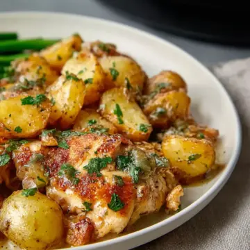 Slow Cooker Parmesan Garlic Chicken and Potatoes