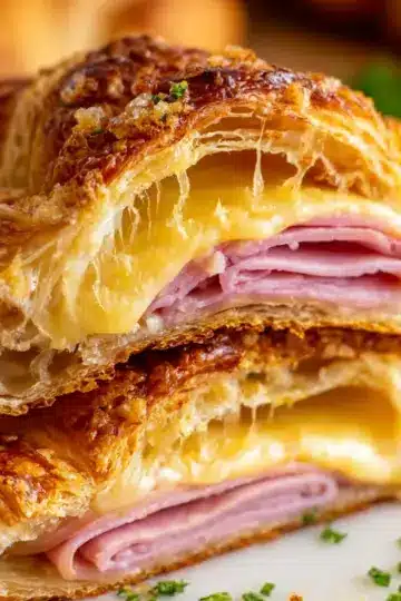 Baked Ham and Cheese Croissants