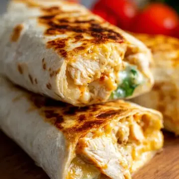 Cheesy Garlic Chicken Wraps