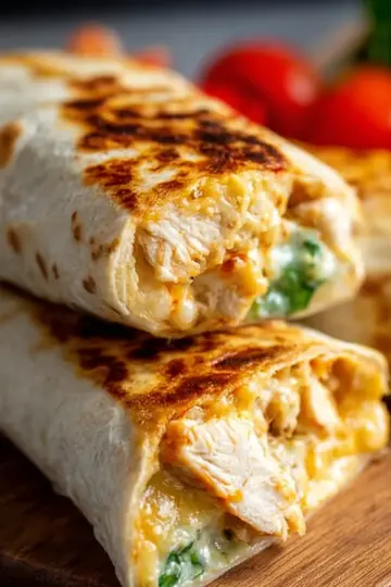 Cheesy Garlic Chicken Wraps