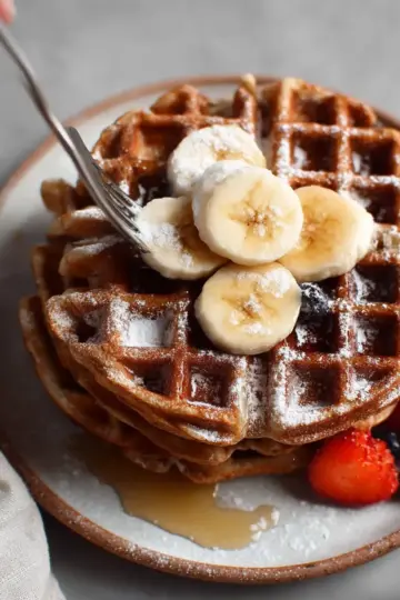 Flourless Banana Oat Waffles