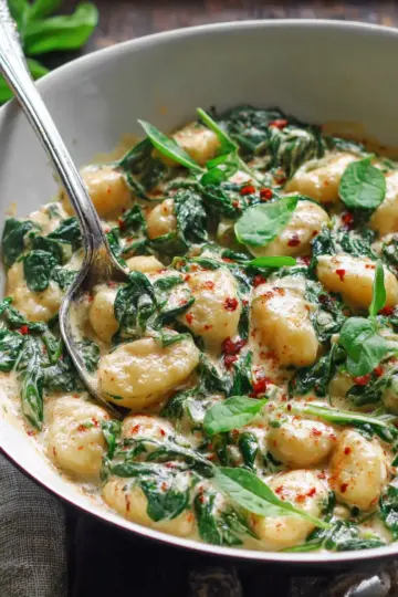 Creamy Spinach Gnocchi