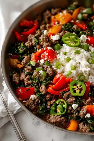 Mediterranean Ground Beef Stir Fry