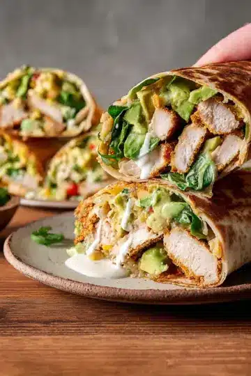 Crispy Chicken Avocado Wraps